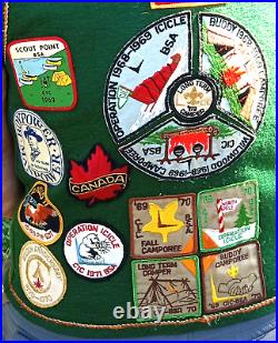 1960s Vintage Boy Scout Patch Vest Cubs To Eagle Plus Merit Badge Sash Indiana