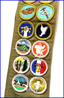 1960s Vintage Boy Scout Patch Vest Cubs To Eagle Plus Merit Badge Sash Indiana