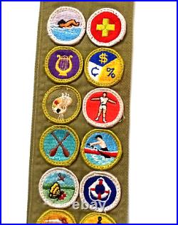 1960s Vintage Boy Scout Patch Vest Cubs To Eagle Plus Merit Badge Sash Indiana