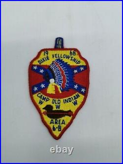 1968 Dixie Fellowship Area 6-B Patch Camp Old Indian Boy Scout Patch