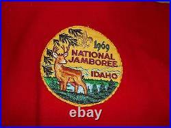 1969 Boy Scouts Wool Red Troop Leader Jacket Jamboree Patch Philmont Black Bull