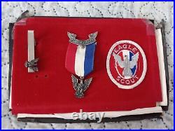 1976 Vintage BSA Eagle Scout Award, Patch And Tie Clip. Free Shipping