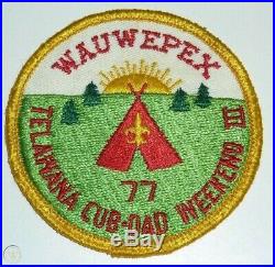 1977 CAMP WAUWEPEX CUB-DAD WEEKEND III Patch Boy Scouts TELEWANA Nassau County
