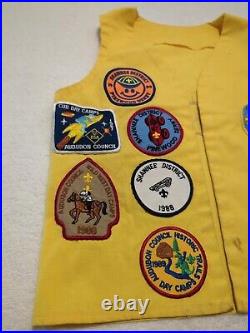 1980s Cub Scout Patch Vest Audubon Council Shawnee District Dirty Vest EUC