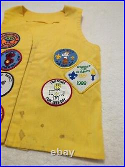 1980s Cub Scout Patch Vest Audubon Council Shawnee District Dirty Vest EUC