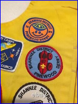 1980s Cub Scout Patch Vest Audubon Council Shawnee District Dirty Vest EUC