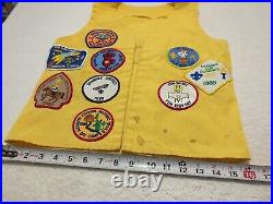 1980s Cub Scout Patch Vest Audubon Council Shawnee District Dirty Vest EUC