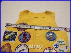 1980s Cub Scout Patch Vest Audubon Council Shawnee District Dirty Vest EUC