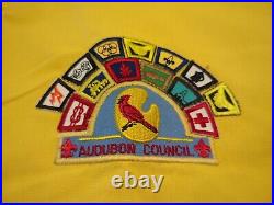 1980s Cub Scout Patch Vest Audubon Council Shawnee District Dirty Vest EUC