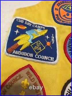 1980s Cub Scout Patch Vest Audubon Council Shawnee District Dirty Vest EUC