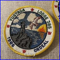 1986 BSA Boy Scout Yustaga Lodge 1986 Ordeal WWW Set Of 2 Large Patches