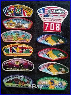 1993 National Jamboree BSA Council Strip Lot (Various Councils) Boy Scout Patche