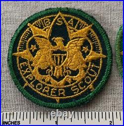 2 1940s SENIOR Boy Scout EXPLORER UNIVERSAL Medallion PATCHES BSA Uniform Badge