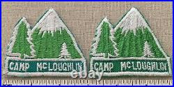 2 Different 1950s CAMP McLOUGHLIN Boy Scout Camper PATCHES Crater Lake Council