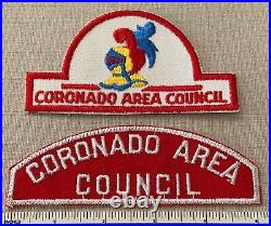 2 Vintage CORONADO AREA COUNCIL Boy Scout PATCHES CSP RWS Hat Shaped Badge