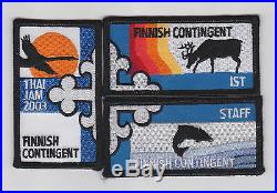 2003 World Scout Jamboree FINLAND / FINNISH SCOUTS CONT IST & STAFF Patch SET