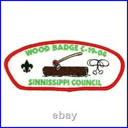 2004 Wood Badge CSP Sinnissippi Council Patch WI White Felt Camp Indian Trails