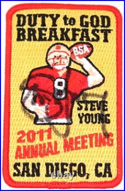2011 Annual Meeting Steve Young AUTOGRAPHED Patch San Francisco 49ers Boy Scouts