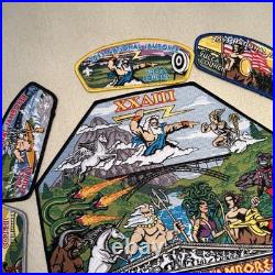 2013 National Scout Jamboree Yucca Council Greek Gods Set with Gila Lodge OA Flap