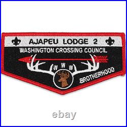 2016 OA Ajapeu 2 Brotherhood Pocket Flap Patch Washington Crossing Council BSA