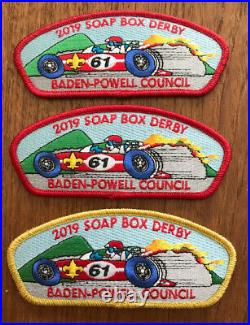 2019 BADEN-POWELL COUNCIL SOAP BOX DERBY CSP COMPLETE SET (3) (only 25 made)