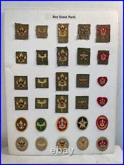 (30) Patches Vintage BOY SCOUT Rank Patches BSA From Estate 24x18 Lot