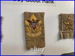 (30) Patches Vintage BOY SCOUT Rank Patches BSA From Estate 24x18 Lot