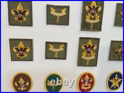 (30) Patches Vintage BOY SCOUT Rank Patches BSA From Estate 24x18 Lot