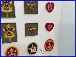 (30) Patches Vintage BOY SCOUT Rank Patches BSA From Estate 24x18 Lot