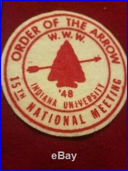 3pc Lot Vintage BSA Boy Scouts Order of the Arrow Patches FELT 1948 1954 Croatan
