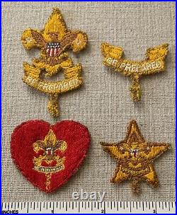 4 Vintage 1940s BOY SCOUT RANK Badge PATCHES First Second Class Star Life BSA