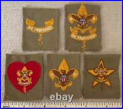 5 Vintage BOY SCOUT Rank Badge PATCHES First Second Class Star Life Tenderfoot