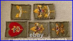 5 Vintage BOY SCOUT Rank Badge PATCHES First Second Class Star Life Tenderfoot