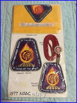 6 Lots Vintage Boy Scouts Jamboree Bsa Oa Noac Patches Neckerchiefs Stickers Etc