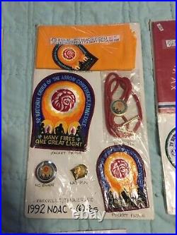 6 Lots Vintage Boy Scouts Jamboree Bsa Oa Noac Patches Neckerchiefs Stickers Etc