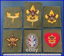 6 Vintage 1930s-40s BOY SCOUT Rank PATCHES First Second Class Star Life Eagle+