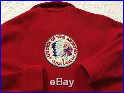 60s/70s Boy Scouts Of America Vintage Wool Red Jacket Chief Patch RARE! 40 Mens