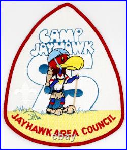 7-1/2 1995 Camp Jayhawk Jacket Patch Jayhawk Area Council Kansas KS Boy Scouts
