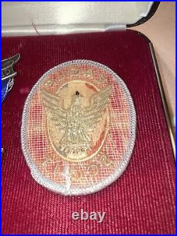 70s-80s Eagle Scout Medal in presentation box, Eagle Patch, and Tie Tac
