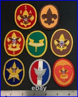 8 EARLY 70s BOY SCOUT RANK Badge PATCHES Eagle First Second Class Star Life+ BSA