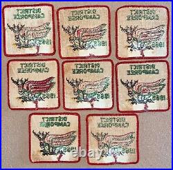 8 Vintage 1965 Bsa Boy Scouts District Camporee Piasa Bird Council Patch Patches