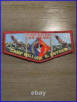 Amangamek Wipit 470 Camp William B Snyder Flap NCAC Red Mylar BSA OA Lodge Patch