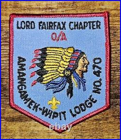 Amangamek Wipit OA Lodge 470 Vintage Lord Fairfax Chapter Virginia Twill Patch