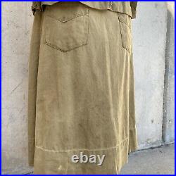 Antique 1900s Girl Scout Uniform Dress Top & Skirt Patches Buffons Boy Scout Vtg