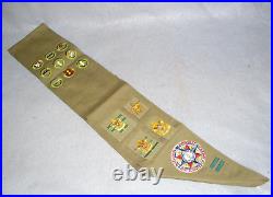 Antique Boy Scout BSA Sash withMerit Badges & National Jamboree DC Patch 1937