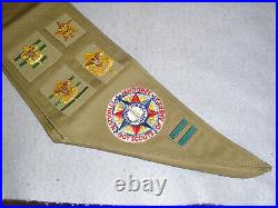 Antique Boy Scout BSA Sash withMerit Badges & National Jamboree DC Patch 1937