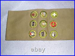 Antique Boy Scout BSA Sash withMerit Badges & National Jamboree DC Patch 1937