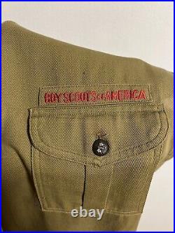 Antique Vintage 1930s BSA Boy Scout Sweet Orr Shirt Felt Patches South Bend 29