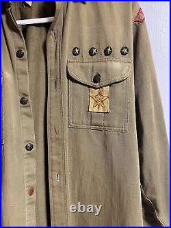 Antique Vintage 1930s BSA Boy Scout Sweet Orr Shirt Felt Patches South Bend 29