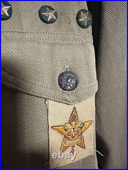 Antique Vintage 1930s BSA Boy Scout Sweet Orr Shirt Felt Patches South Bend 29